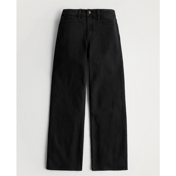 NWT Hollister High-Rise Baggy Wide Leg Jeans in Washed Black Size 5 or 27 - Picture 5 of 13